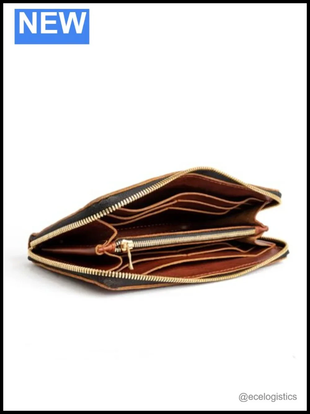 Full Grain Leather Accordion Zip Wallet
